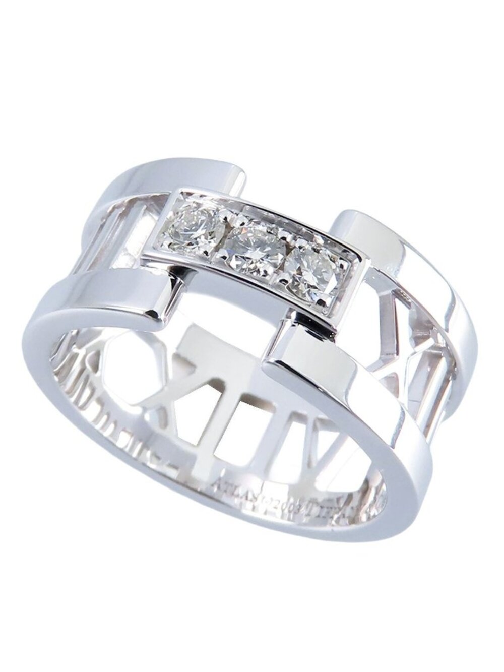 Tiffany & Co Open Atlas Ring White Gold 18K Diamond Ring